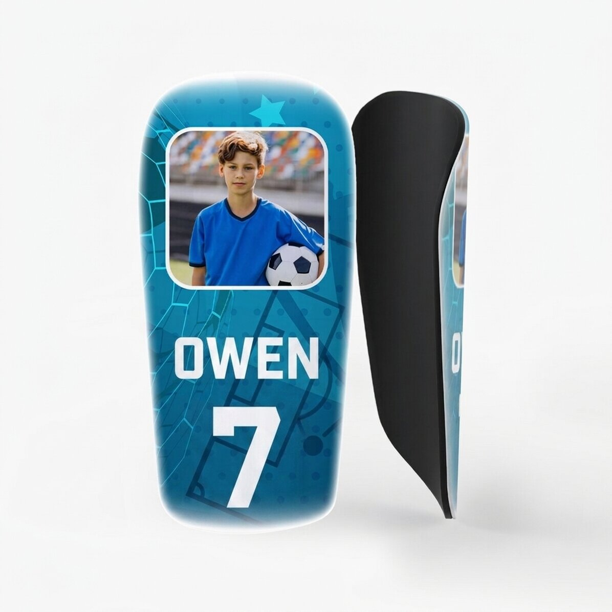Voetbalrugnummers op maat met een foto en tekst