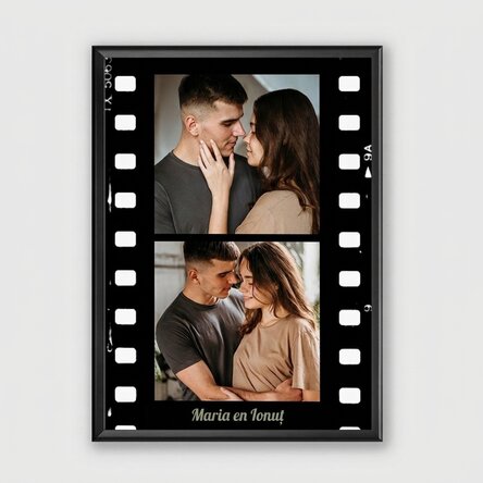 Gepersonaliseerd schilderij met 2 foto's en tekst - Film