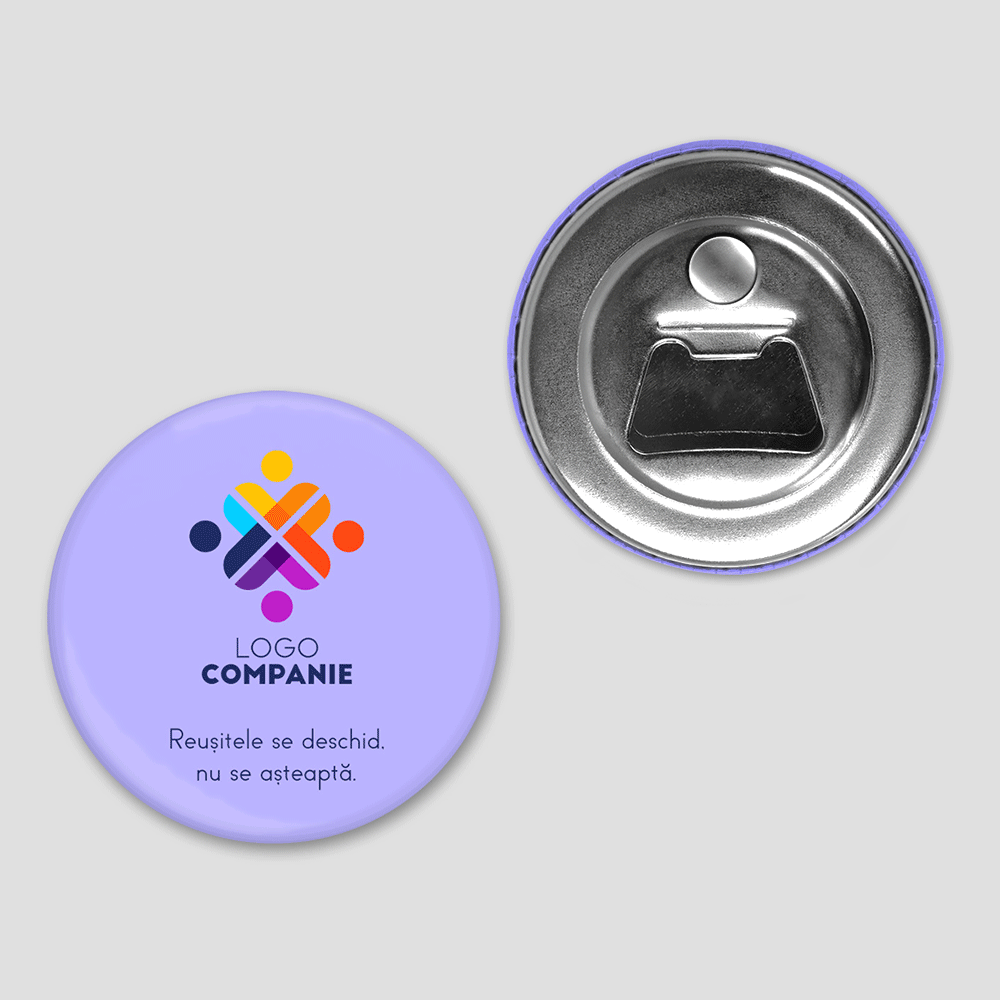 Flessenopener met magneet, gepersonaliseerd met logo en tekst