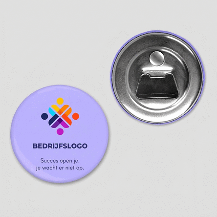 Flessenopener met magneet, gepersonaliseerd met logo en tekst