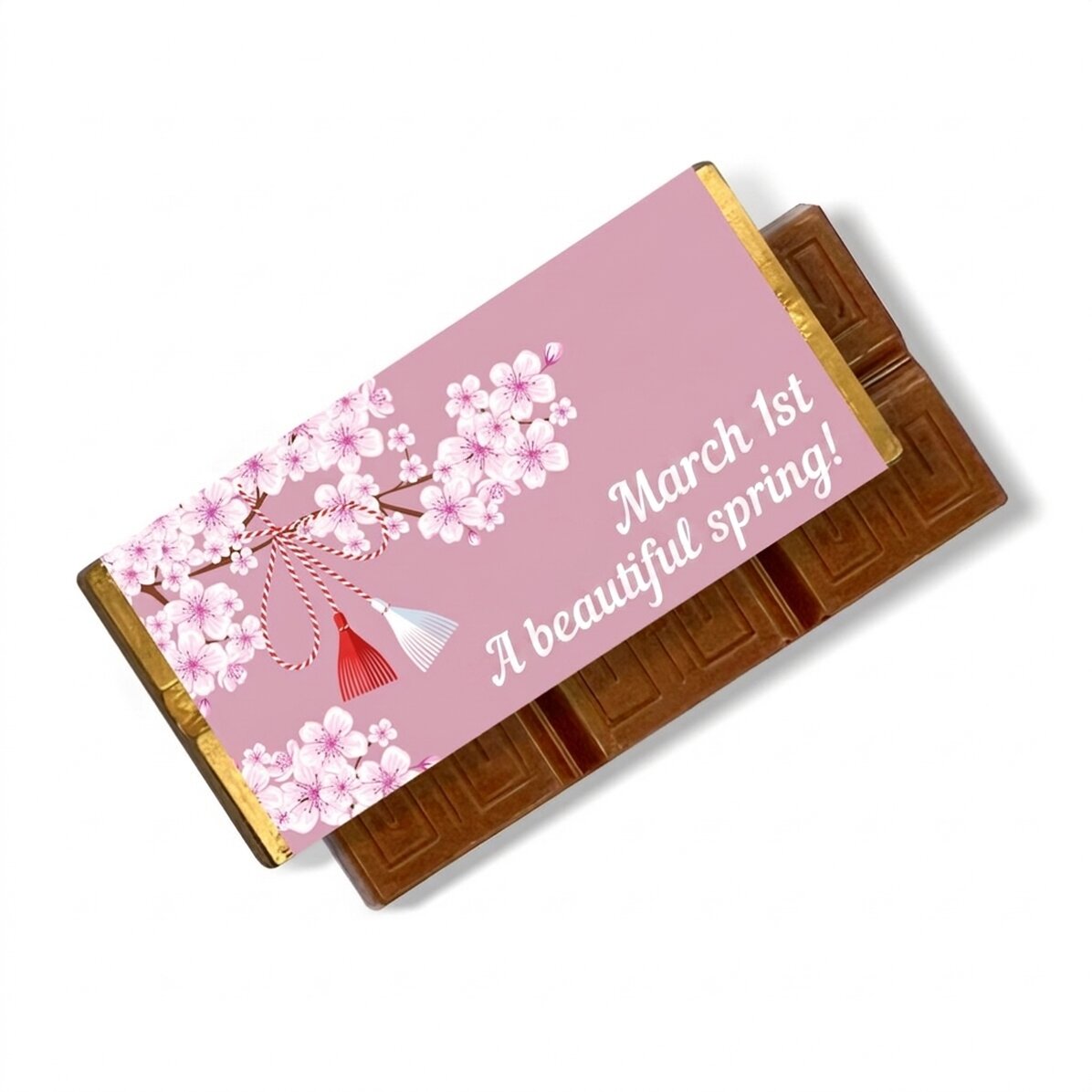 Gepersonaliseerde mini-chocoladereep met boodschap - 1 maart