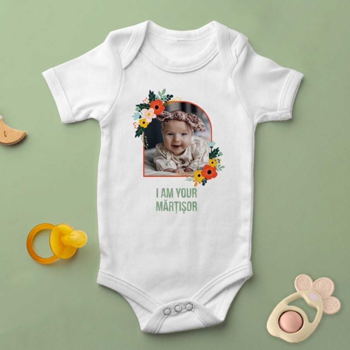 Gepersonaliseerd kinderpakje met een foto en tekst - Bloemen