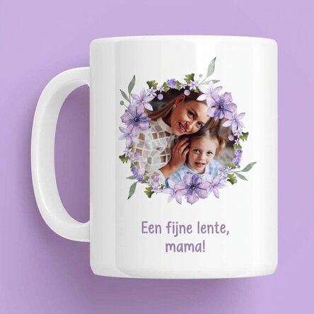 Gepersonaliseerde mok met een foto en tekst - Een mooie lente!