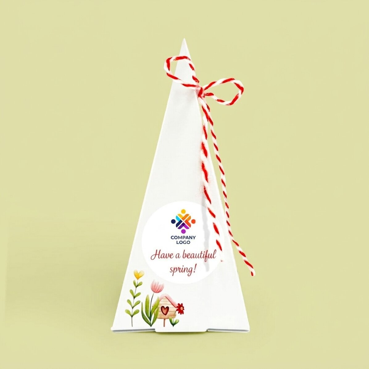 Gepersonaliseerde bloemenplantset met logo en boodschap
