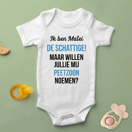 Gepersonaliseerd kinderpakje met tekst - Verzoek om peetouder te worden