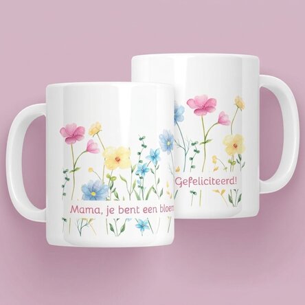 Gepersonaliseerde mok met tekst - Flowers