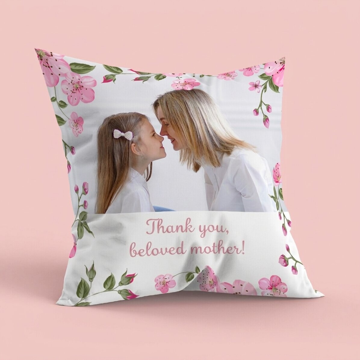 Gepersonaliseerd kussen met foto en tekst - Mijn lente