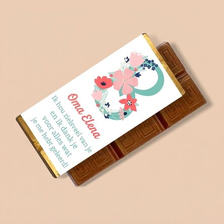 Gepersonaliseerde mini-chocoladereep met boodschap - 8 maart