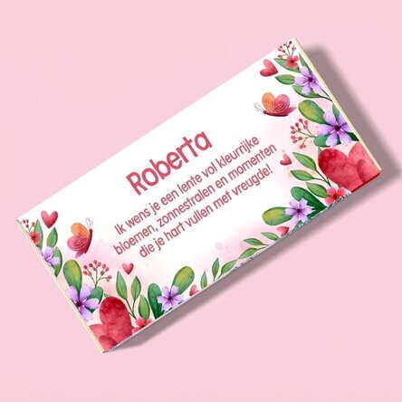 Chocolade met een persoonlijke boodschap - Spring