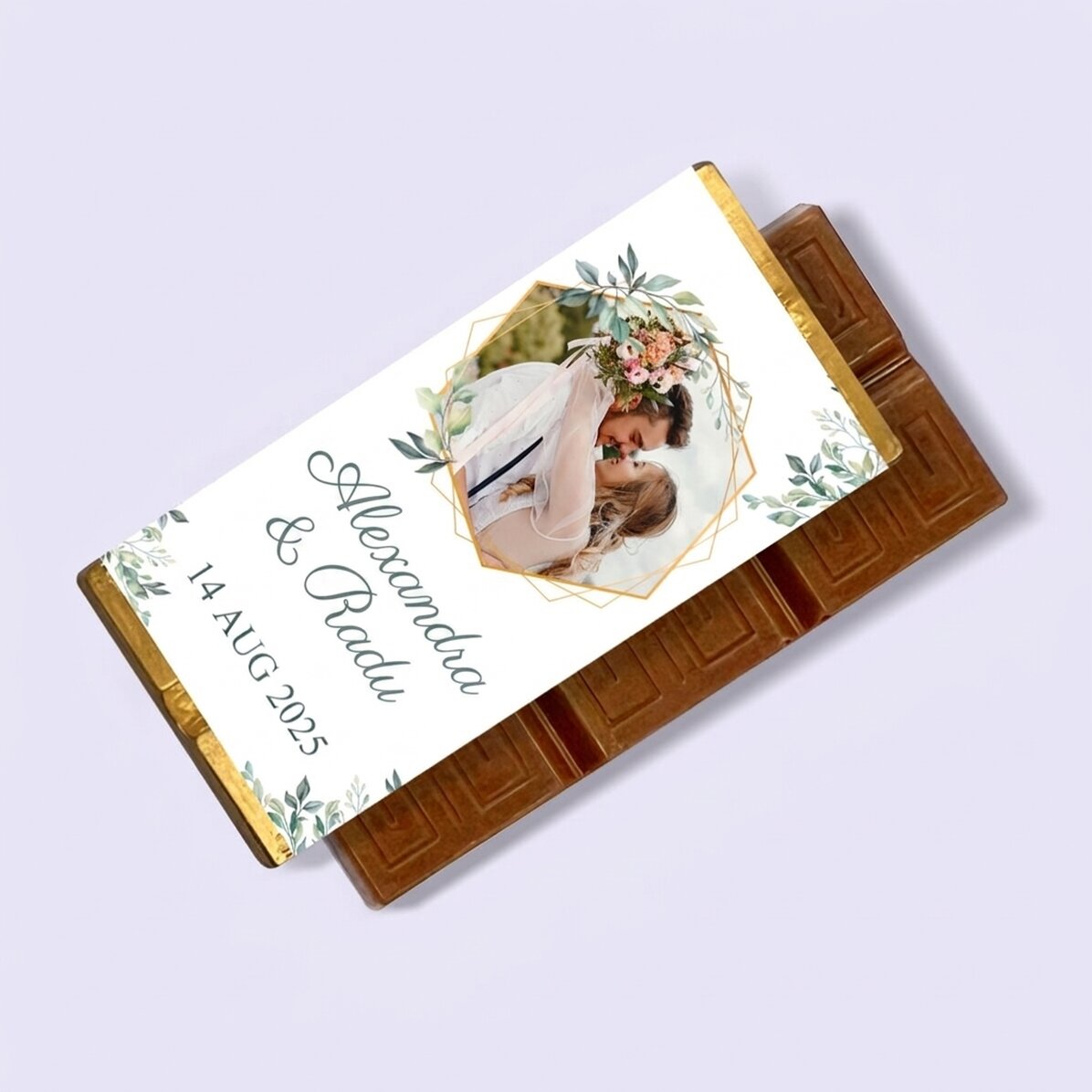 Gepersonaliseerde mini-chocoladetablet met foto en tekst - Elegance