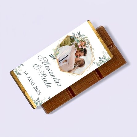 Gepersonaliseerde mini-chocoladetablet met foto en tekst - Elegance