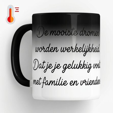 Gepersonaliseerde magische mok met tekst
