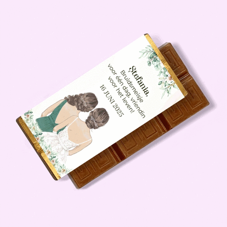 Gepersonaliseerde mini-chocoladereep met boodschap - Bruidsmeisje