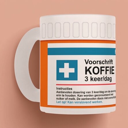 Gepersonaliseerde matte glazen mok met tekst - Prescriptie