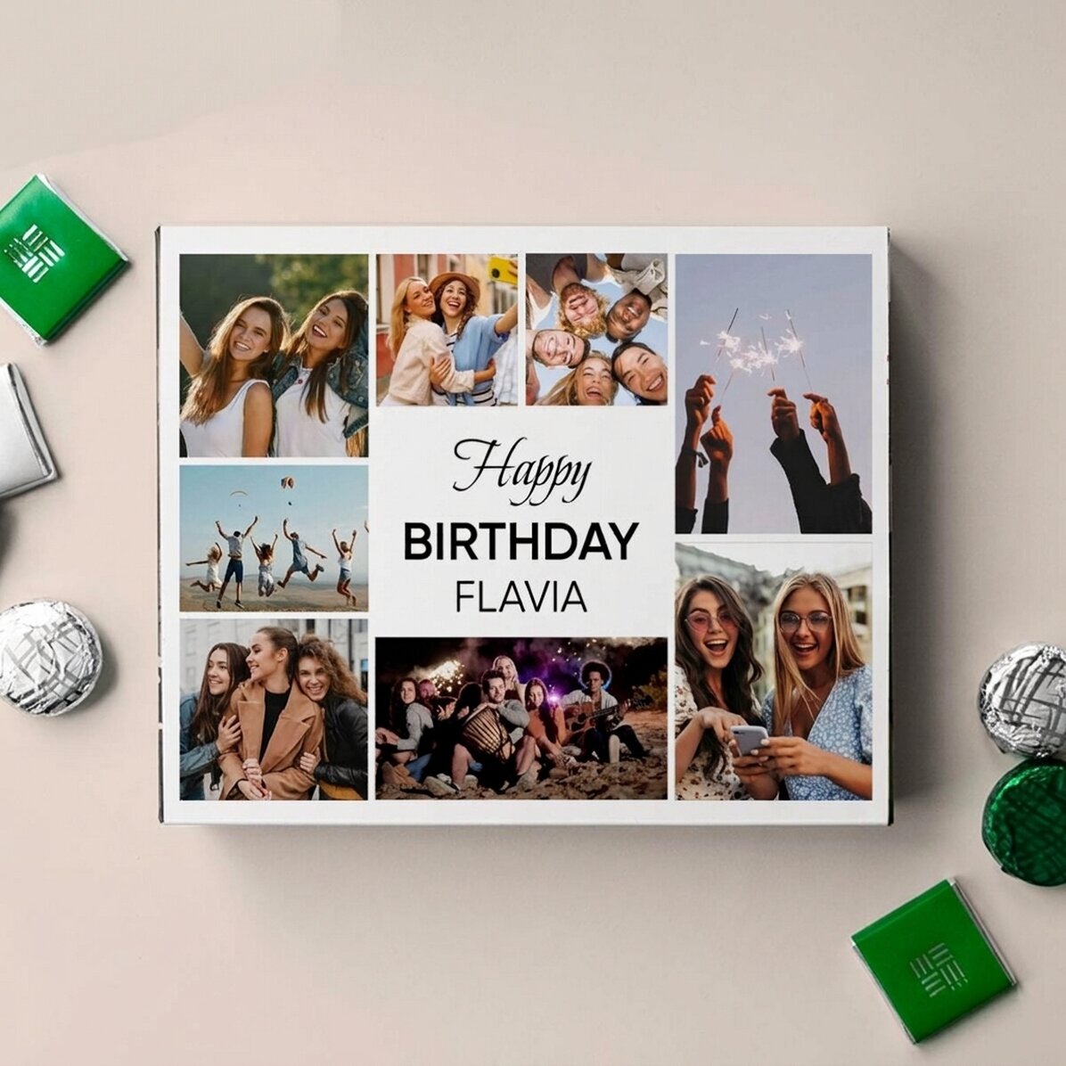 Gepersonaliseerde bonbonnière met 8 foto