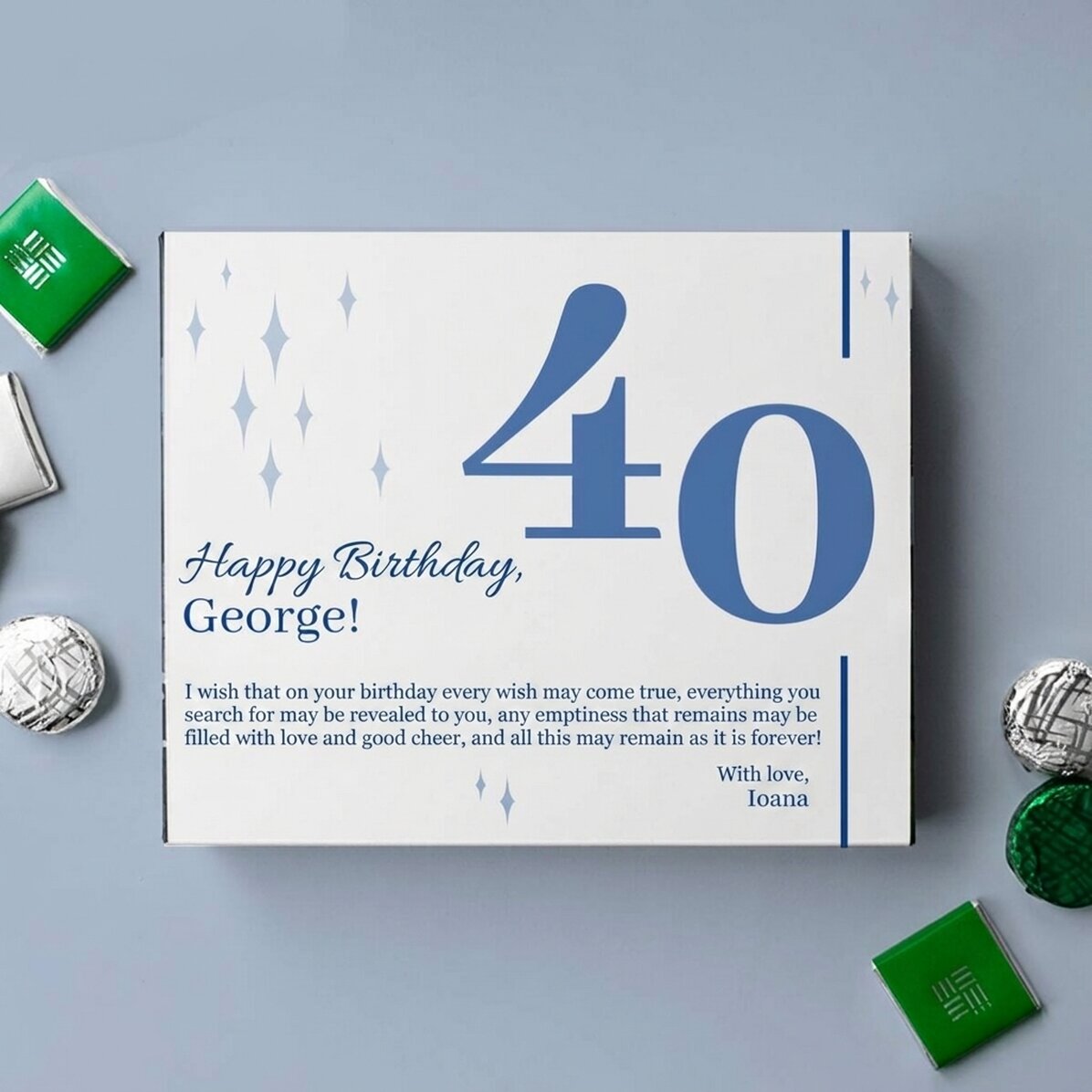 Gepersonaliseerde bonbondoos met boodschap - Happy Birthday!