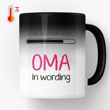 Gepersonaliseerde magische mok met tekst - Oma in wording