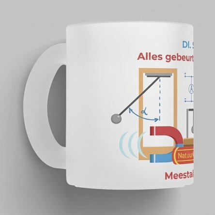 Gepersonaliseerde matte glazen mok met tekst - Leraar natuurkunde