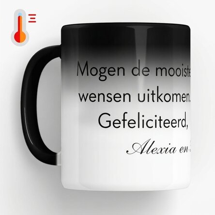 Gepersonaliseerde magische mok met tekst - Een boodschap voor je dierbaren