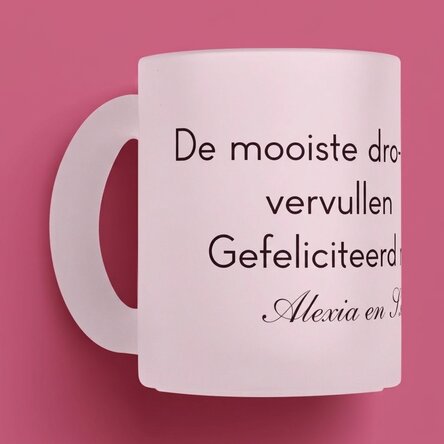 Gepersonaliseerde matte glazen mok met tekst - Boodschap voor je dierbaren