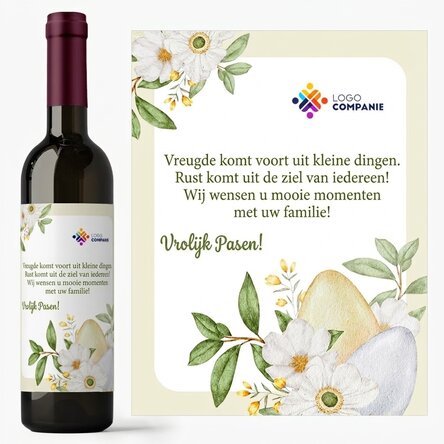 Wijn met eigen logo en boodschap - Pasen