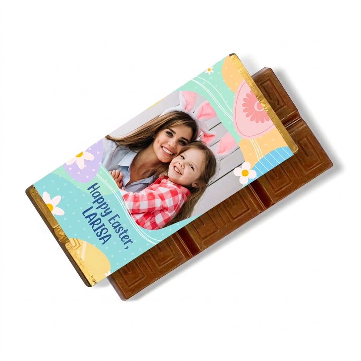 Gepersonaliseerde mini-chocoladereep met boodschap en foto - Een zoet paasgeschenk