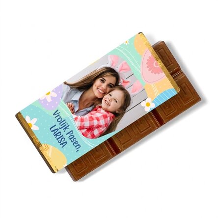 Gepersonaliseerde mini-chocoladereep met boodschap en foto - Een zoet paasgeschenk