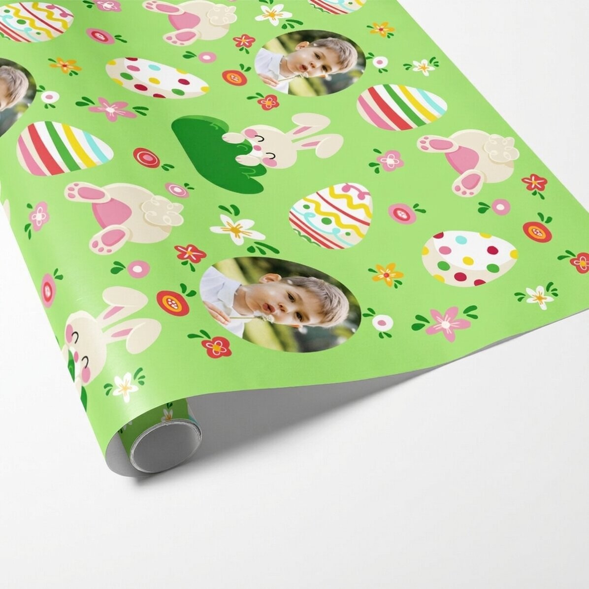 Gepersonaliseerd cadeaupapier met boodschap en foto - Van Iepuras