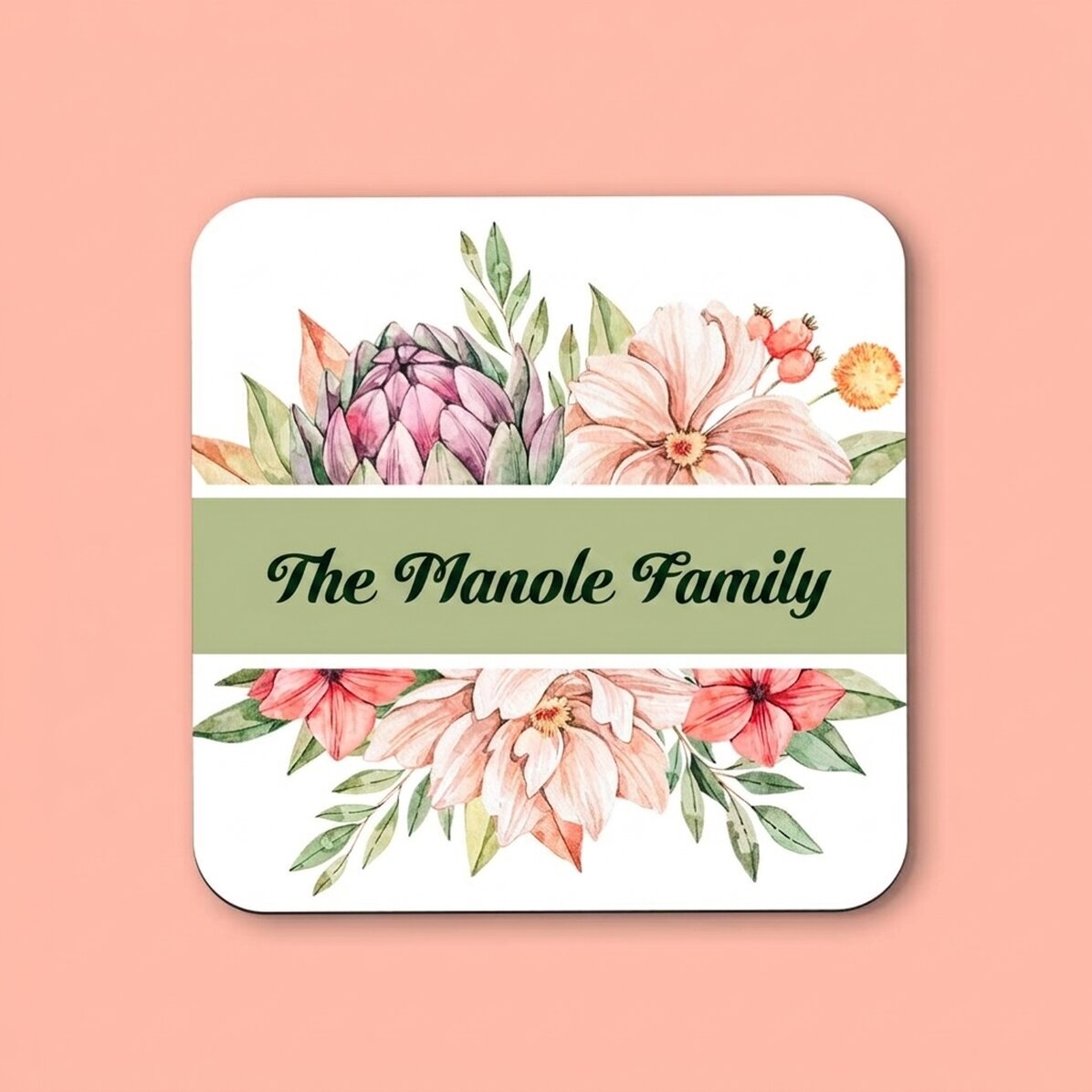 Gepersonaliseerde glashouder met tekst - Flowers