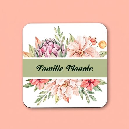 Gepersonaliseerde glashouder met tekst - Flowers
