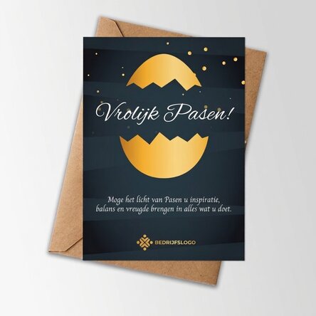 Gepersonaliseerde kaart met logo en paasboodschap - Elegant
