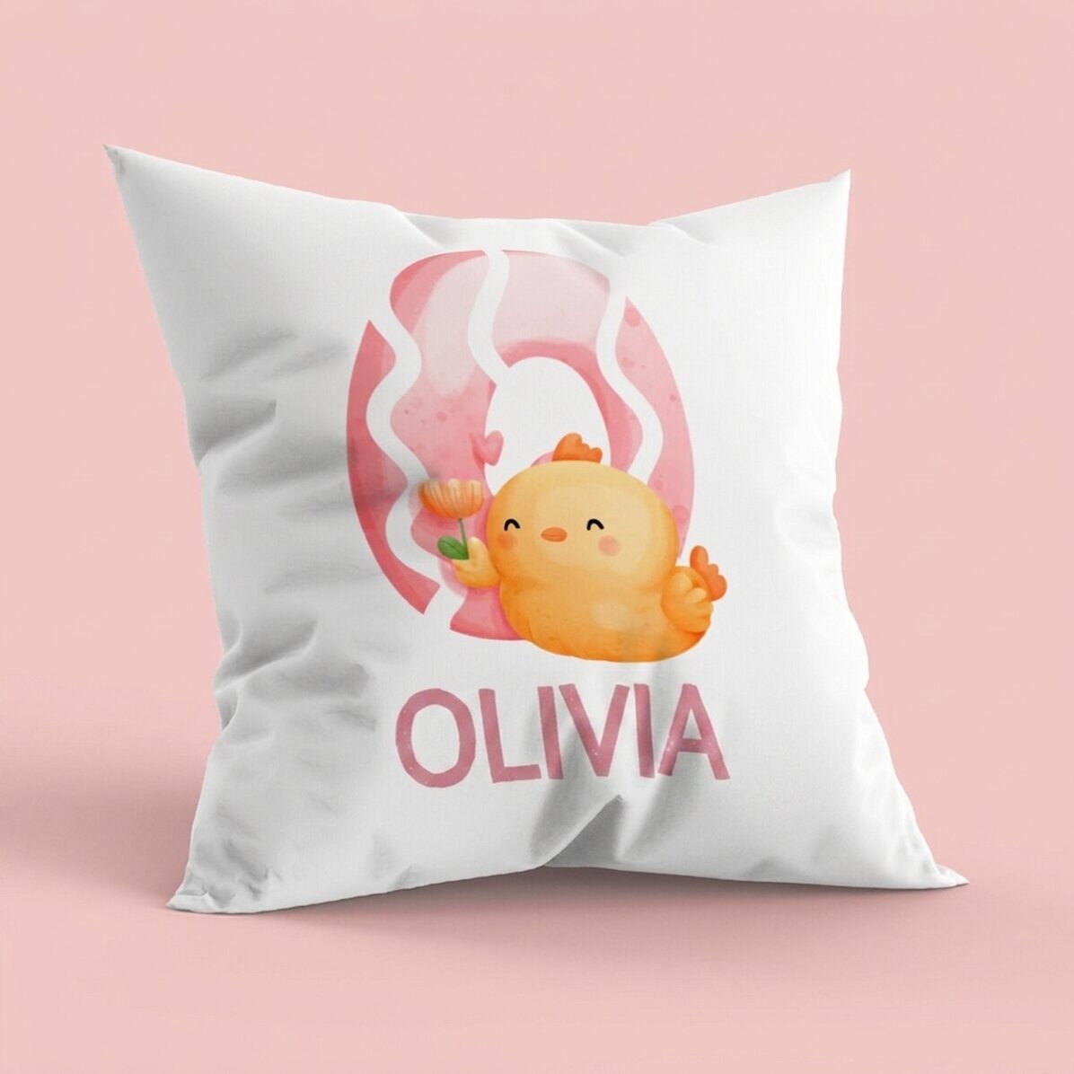 Gepersonaliseerd kussen met naam en initiaal - Cute