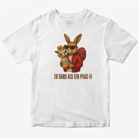 Gepersonaliseerd katoenen T-shirt voor Pasen – Coole paashaas
