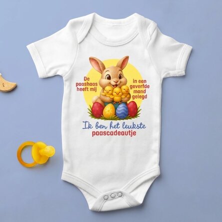 Gepersonaliseerd rompertje voor kinderen met tekst - Paasgeschenk