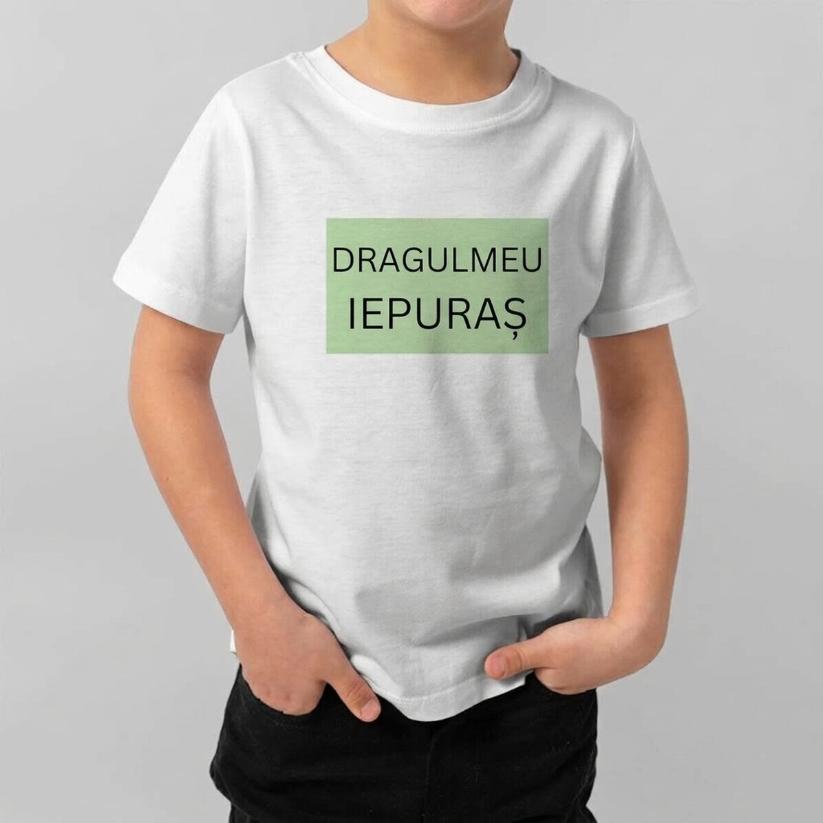 Katoenen T-shirt voor kinderen, gepersonaliseerd met een tekst - Hunny Bunny