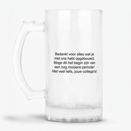 Gepersonaliseerde bierpul met boodschap
