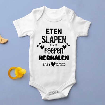 Gepersonaliseerd kinderbody met tekst - Repeat