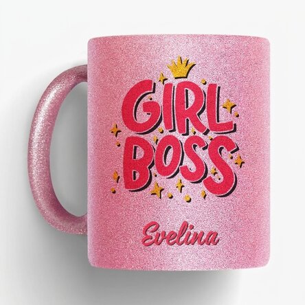 Gepersonaliseerde mok met tekst - Girl boss