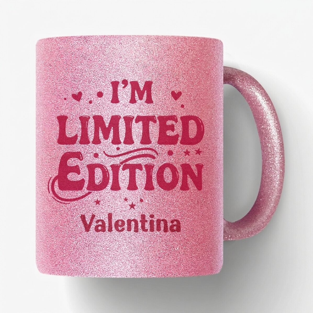 Beker met glitter, gepersonaliseerd met naam - Limited edition