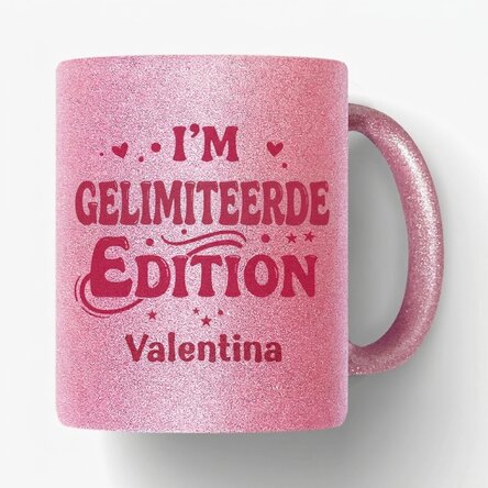 Mok met glitter, gepersonaliseerd met naam - Limited edition