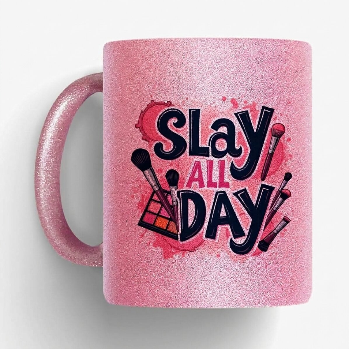 Gepersonaliseerde glitterbeker met tekst - Slay