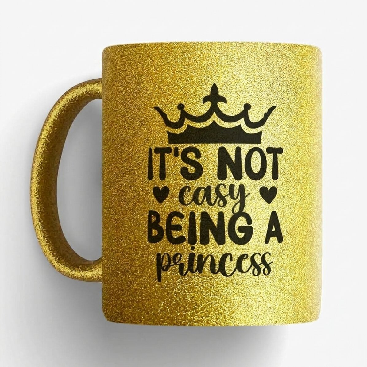 Gepersonaliseerde glitterbeker met tekst - Princess