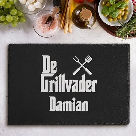 Op maat gemaakte leisteenplaat met gegraveerde tekst - The Grillfather