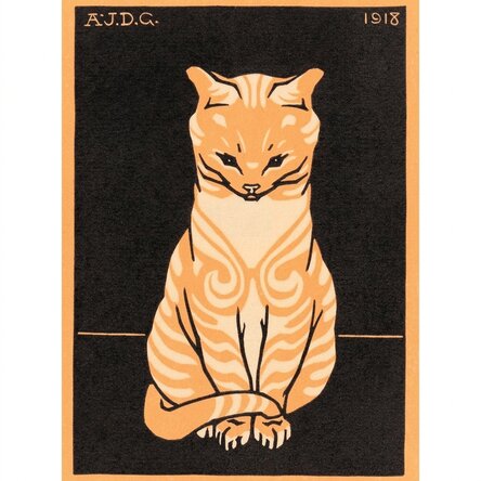 Poster van Julie de Graag, ‘Sitting cat’, 1918