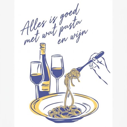 Poster 'Some Pasta & Wine'
