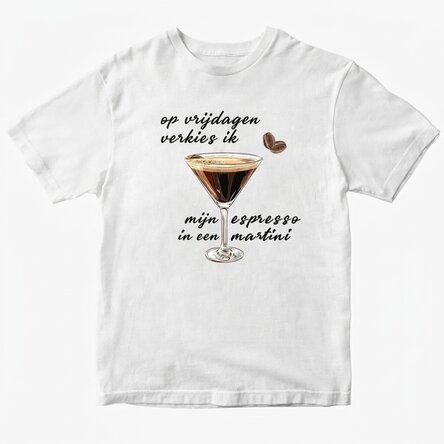 Katoenen T-shirt met gepersonaliseerde tekst - Espresso Martini