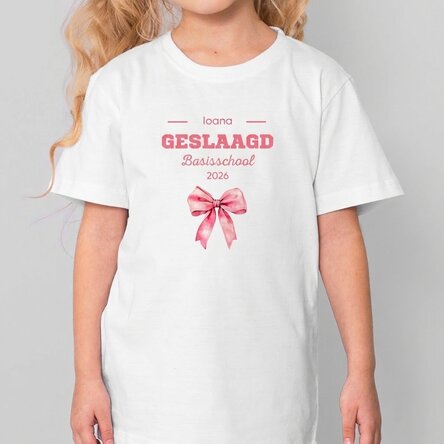 Katoenen T-shirt voor kinderen, gepersonaliseerd met een tekst - Absolventa