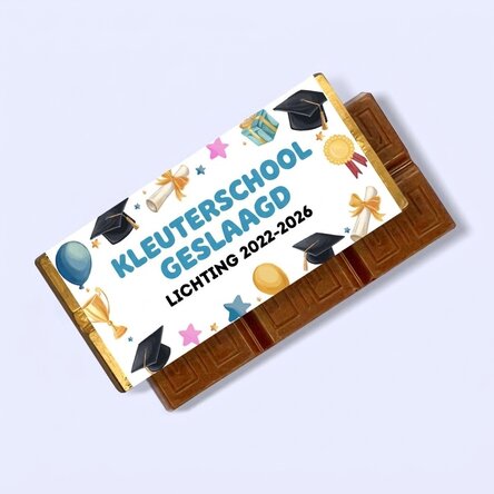 Gepersonaliseerde mini-chocoladereep voor kinderen met een boodschap - Afgestudeerd van de kleutersc
