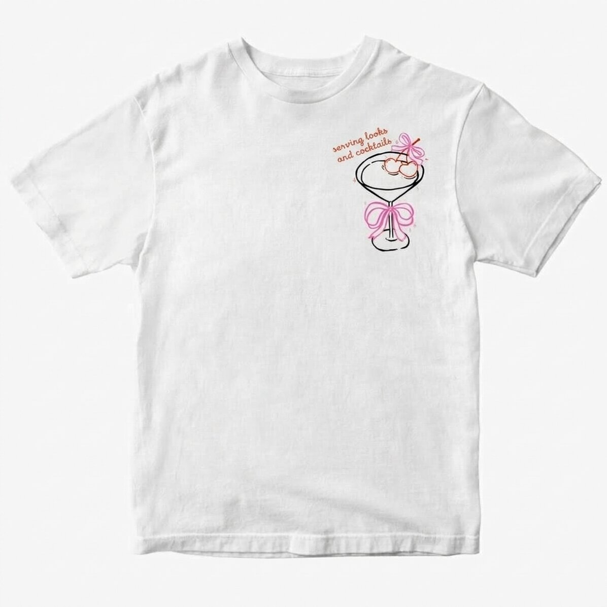 Katoenen T-shirt met gepersonaliseerde tekst - Serving looks and cocktails