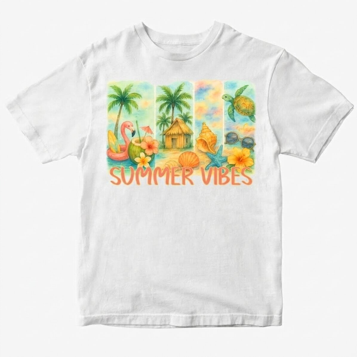 Katoenen T-shirt met gepersonaliseerde tekst - Summer vibes